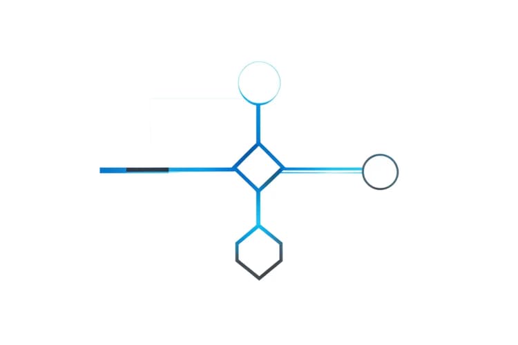 Um diagrama de fluxo simples mostrando etapas de gestão de tráfego pago.