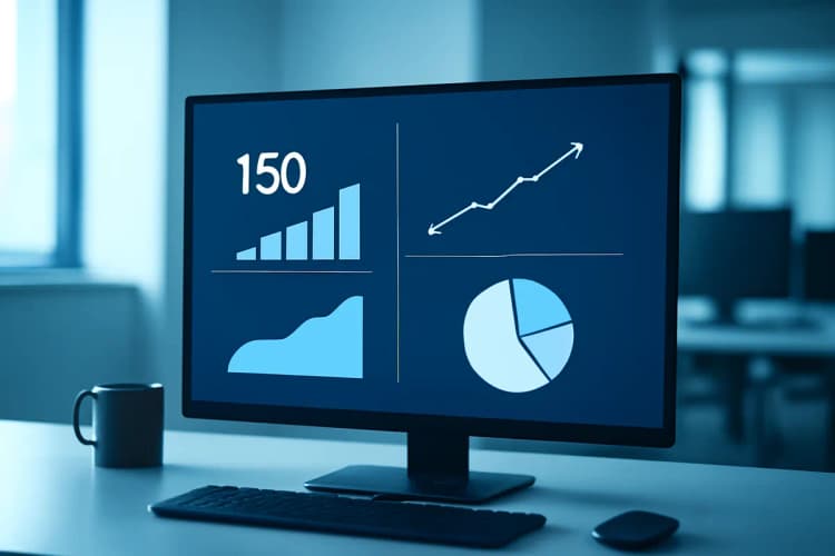 Painel de controle de anúncios online com métricas de desempenho e resultados visíveis
