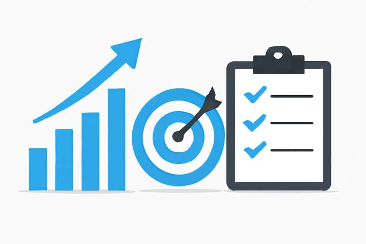 Resumo de contratação de gestor de tráfego pago com ícones de sucesso e crescimento