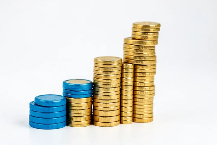Um gráfico de barras subindo, representando crescimento financeiro.