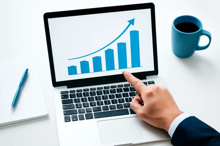 Gráfico de barras mostrando o custo por clique (CPC) aumentando em um painel do Google Ads