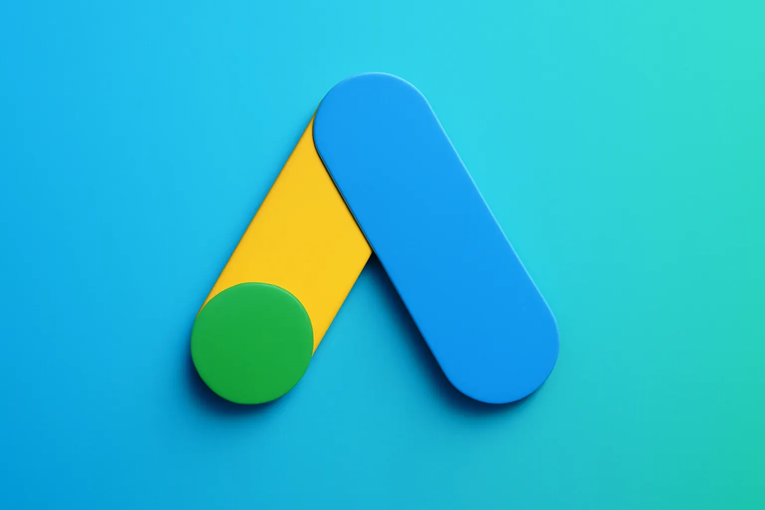 Logo do Google Ads com fundo gradiente azul e verde