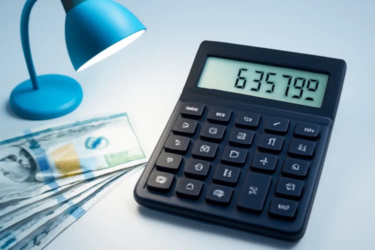 Custo de tráfego pago com símbolo de dólar e calculadora